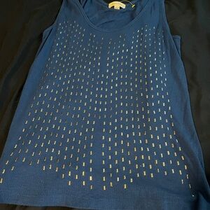 Calvin Klein Blue Embellished Sleeveless Tank Top